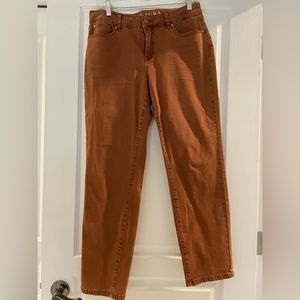 Laura Petites Slim Ankle Rust Color Denim Size 10P. Excellent condition.